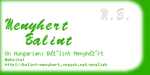 menyhert balint business card